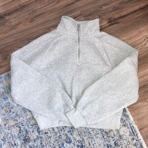 Abercrombie - Heather Gray Half-Zip Pullover Sweatshirt